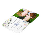 Sparen de Datum Waterverf Wildbloemen Foto Magneet (Linkerzijde)