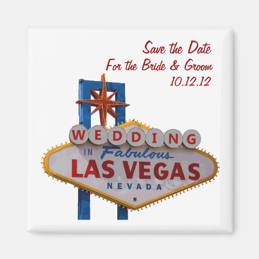 "Sparen de Datum"WEDDDING in Las Vegas Magnet (Voorkant)