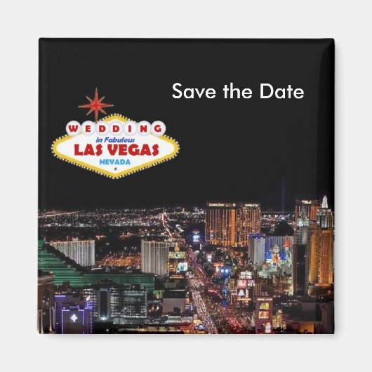 Sparen de Datum WEDDING in Las Vegas Magnet (Voorkant)