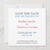 Sparen de Datum - - West Virginia Save The Date (Achterkant)