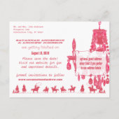 Sparen de Datum Westerne Roze Cowboy Pet Chandelie Aankondigingskaart (Achterkant)