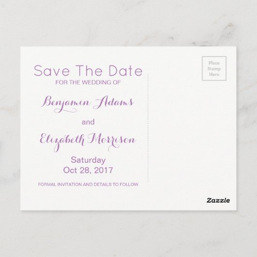 Sparen de Datum Whimsical Pink Weddenschap Briefkaart (Achterkant)