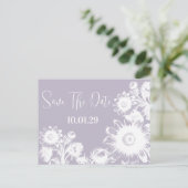 Sparen de Datum  Wilde Periwinkle van de Dusty Aankondigingskaart (Staand voorkant)