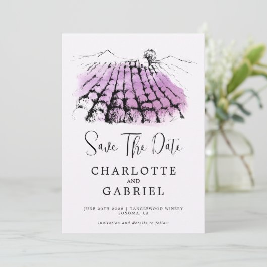 Sparen de Datum Winery Wedding Save The Date (Staand voorkant)