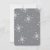 Sparen de Datum Winter Snowflake Weddin Blue Grey Save The Date (Achterkant)