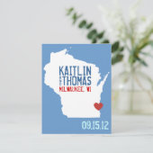 Sparen de Datum - - Wisconsin Save The Date (Staand voorkant)