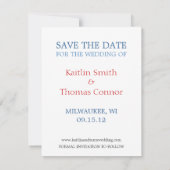 Sparen de Datum - - Wisconsin Save The Date (Achterkant)