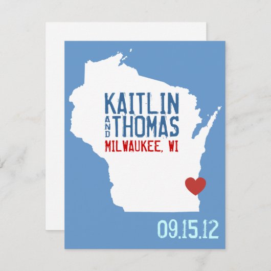Sparen de Datum - - Wisconsin Save The Date (Voorkant / Achterkant)