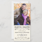 Sparen de Datum Witte Berichten Foto uitnodigen Magnetische Uitnodiging (Voorkant)