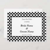 Sparen de Datum Witte Briefkaart van de Dot van de (Voorkant / Achterkant)