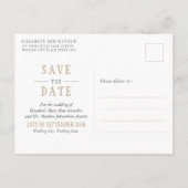 Sparen de Datum Witte Eenvoudige Weddenschap van h Uitnodiging Briefkaart (Achterkant)