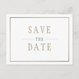 Sparen de Datum Witte Eenvoudige Weddenschap van h Uitnodiging Briefkaart