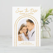 Sparen de Datum Witte Gouden Kunst Deco Weddenscha (Staand voorkant)