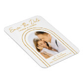 Sparen de Datum Witte Gouden Kunst Deco Weddenscha Magneet (Rechterzijde)