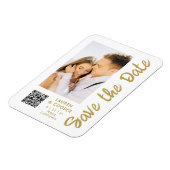 Sparen de Datum Witte Gouden Modern Weddin Magneet (Linkerzijde)