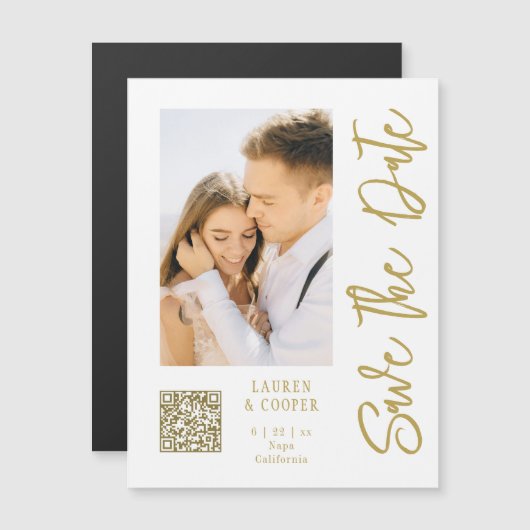 Sparen de Datum Witte Gouden Moderne Woensdag (Voorkant / Achterkant)