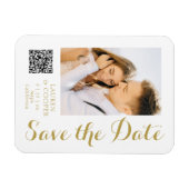 Sparen de Datum Witte Gouden Moderne Woensdag Magneet (Horizontaal)