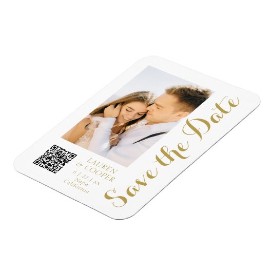 Sparen de Datum Witte Gouden Moderne Woensdag Magneet (Linkerzijde)