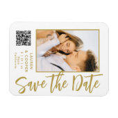 Sparen de Datum Witte Gouden Moderne Woensdag Magneet (Horizontaal)