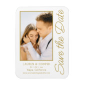 Sparen de Datum Witte Gouden Moderne Woensdag Magneet (Verticaal)