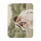 sparen de datum witte handschrift trouwfoto magneet (Verticaal)