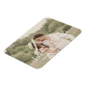 sparen de datum witte handschrift trouwfoto magneet (Linkerzijde)