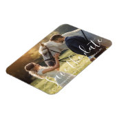 sparen de datum witte handschrijvende trouwfoto magneet (Linkerzijde)