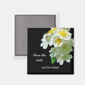 Sparen de Datum Witte Multiflora Rozen Wilde Bloem Magneet (Voorkant / Achterkant)