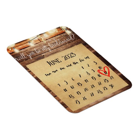 Sparen de Datum zal u Mijn Bridesmaid Douane Mag z Magneet (Rechterzijde)