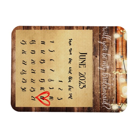 Sparen de Datum zal u Mijn Bridesmaid Douane Mag z Magneet (Horizontaal)