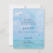 Sparen de Datum zanddollar en zeilboot Save The Date (Achterkant)