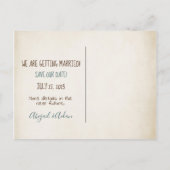 Sparen de Datum zeester en bericht in een fles Aankondigingskaart (Achterkant)