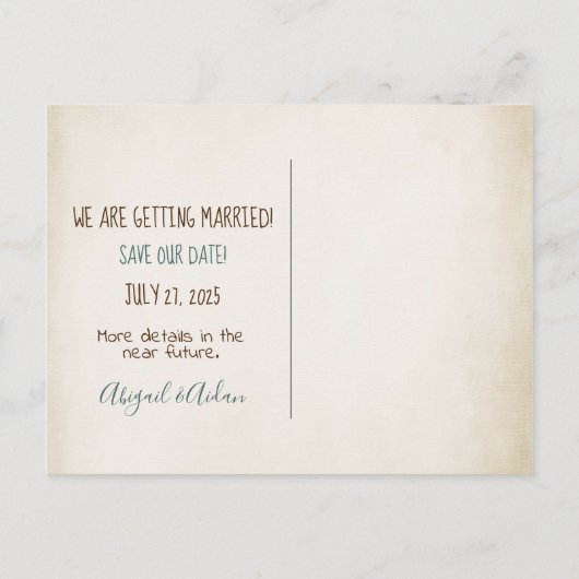 Sparen de Datum zeester en bericht in een fles Aankondigingskaart (Achterkant)