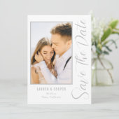 Sparen de Datum Zilver Stijlvol Manuscript Modern (Staand voorkant)