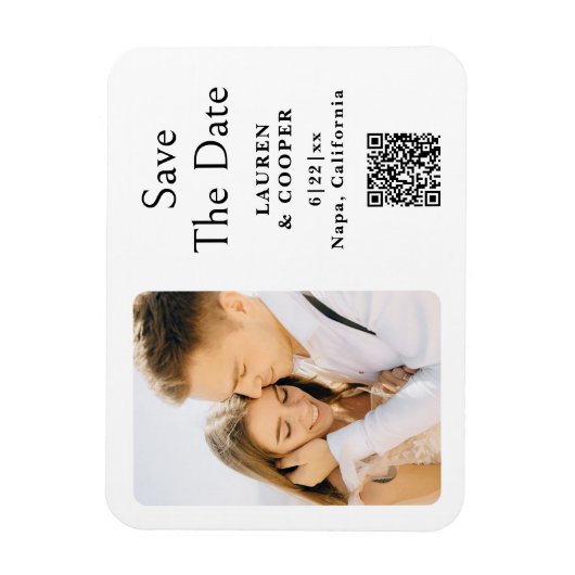 Sparen de Datum Zwart Witte Moderne Bindende Moder Magneet (Verticaal)