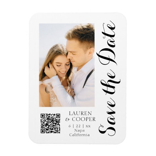 Sparen de Datum Zwart Witte Moderne Bindende Moder Magneet (Verticaal)