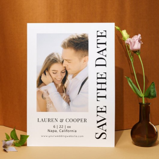 Sparen de Datum Zwart Witte Moderne Bindende Moder Save The Date