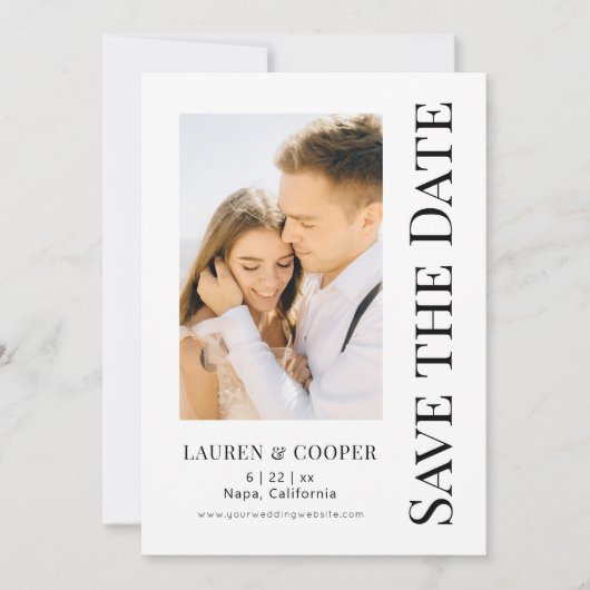 Sparen de Datum Zwart Witte Moderne Bindende Moder Save The Date (Voorkant)