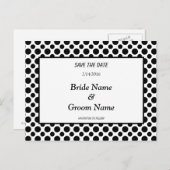 Sparen de Datum Zwarte Briefkaart van de Dot van d (Voorkant / Achterkant)