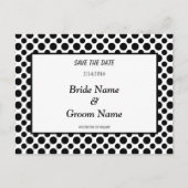 Sparen de Datum Zwarte Briefkaart van de Dot van d (Voorkant)