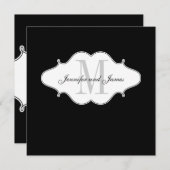 Sparen de Datum Zwarte en Witte Uitnodiging van de (Voorkant / Achterkant)