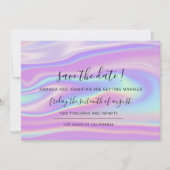 Sparen de Datum Zwarte Minimalisme Holographic Save The Date (Voorkant)