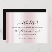 Sparen de Datum Zwarte Minimalisme Roze Pastel Save The Date (Voorkant / Achterkant)