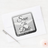 Sparen de Datum Zwarte Startvis Wedding Sticker (Envelop)