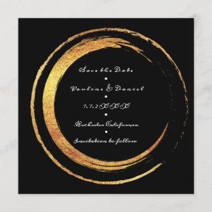 Sparen de Datum Zwarte Witte Golden Circles Lux Save The Date