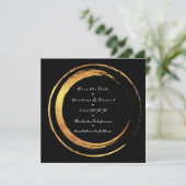 Sparen de Datum Zwarte Witte Golden Circles Lux Save The Date (Staand voorkant)