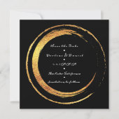 Sparen de Datum Zwarte Witte Golden Circles Lux Save The Date (Voorkant)