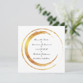 Sparen de Datum Zwarte Witte Golden Circles Save The Date (Staand voorkant)