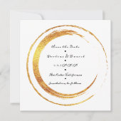 Sparen de Datum Zwarte Witte Golden Circles Save The Date (Voorkant)