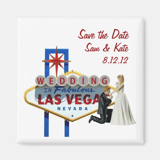 Sparen de DatumBieden in Las Vegas Magnet (Voorkant)